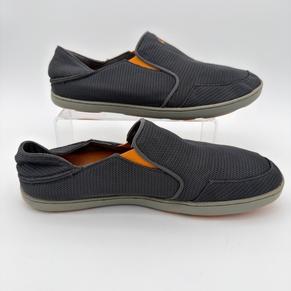 OluKai Nohea Mesh Mens Slip On Shoes Gray Orange Size 10 10188-4242